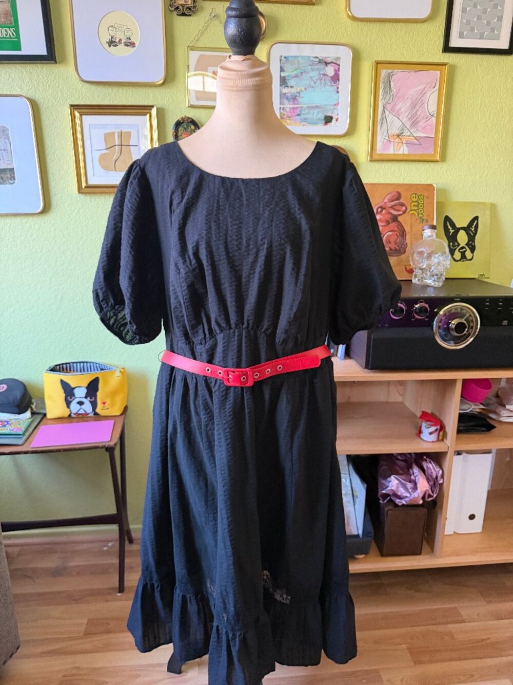 NWT Torrid Retro Chic Black Seersucker Swing Dress Plus Size 2X 18-20